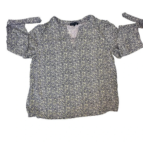 Rose and thyme blouse Women's Size‎ L Large Floral 3/4 tie sleeve - Picture 8 of 12